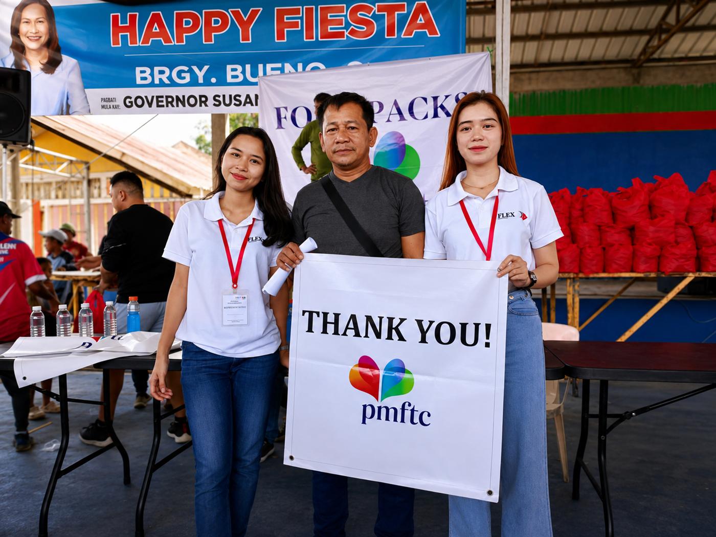 Flex team members recognized by partner organizations after a distribution drive